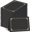 HAUTOCO 50 Pcs Certificate Holders, Black Diploma Folders Document Covers with Gold Foil Border for Letter Size 8.5x11 Cardstock, Award, Graduation