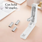 Swing-Arm Swivel Stapler - 20 Sheets Capacity, 360 Degree Rotate Desk Stapler with 100 Staples - Non-Slip Office Stapler, White