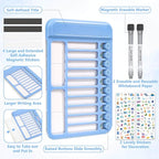 Audab 2Pcs Dry Erase Chore Chart for Kids, Magnetic Checklist Board, My Chores Slider Chart to Do List Board, Routine Reward Chart Schedule Board Task Tracker for Home Refrigerator, Wall, Desk (Blue)