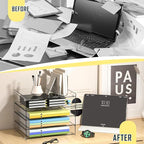 KKU 5 Tier Clear Acrylic Desk Organizer, Letter Tray Paper File Desk Organizer and Accessories For Office Supplies