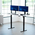 VIVO Electric Dry Erase 71 x 30 in Standing Desk, Memory Height Adjustment, 1B Series, Holds 220 lbs, Whiteboard Top Black Frame, DESK-KIT-1B7WE