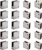 GOSURE 4PCS Adjustable Glass Shelf Bracket, 1/3"-1/2" 304 Stainless Steel, Silver-20pcs