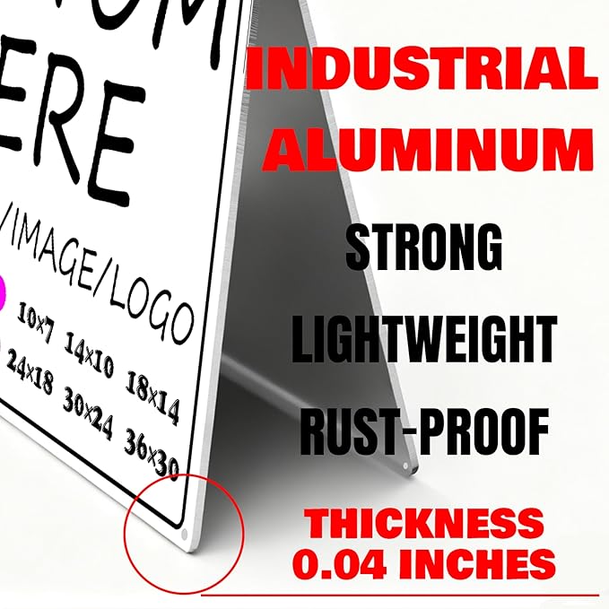 Custom Sign for Business-18×14inches-Indoor/Outdoor use,Weatherproof, 0.04 inches thick quality aluminum,for Street, underground parking