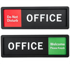 Office Sign – Do Not Disturb/Knock Welcome Slide Switch Sign, Premium Durable Acrylic Material, Super Strong Self-Adhesive, Quick Installation, Suitable For Your Home And Business (9×3 Inches, Black)
