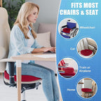 BlissTrends Donut Pillow Seat Cushion, Donut Chair Cushions for Postpartum Pregnancy & Hemorrhoids, Tailbone Pain Relief Cushion, Memory Foam Lifting Cushions for Office & Home Chairs (Red, X-Large)