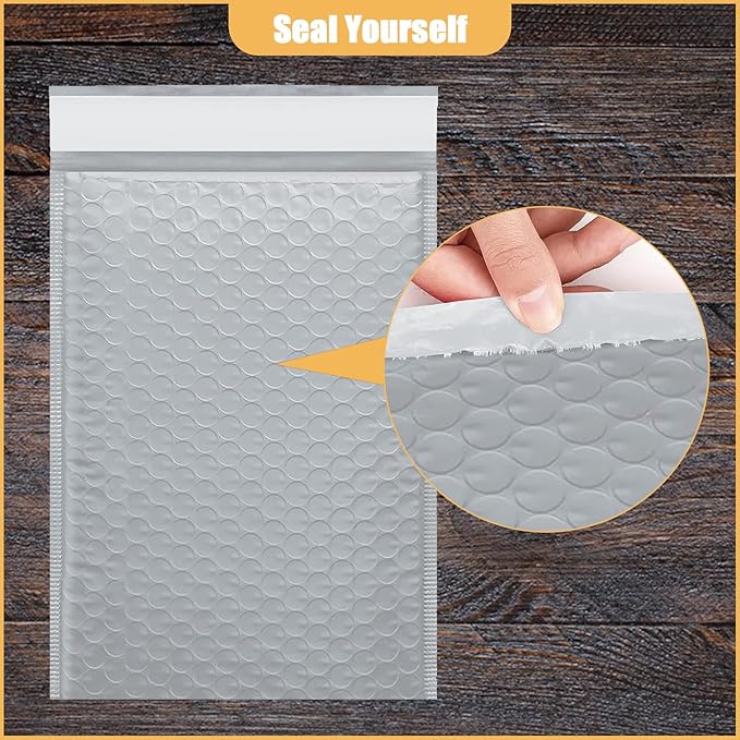 12.5in x 18in Bubble Mailer, Gray Poly Mailer, Padded Envelope, Shipping Envelope, Waterproof, Self-Sealing, For Small Business, Shipping, Mailing, Boutique Packaging(25PCS)