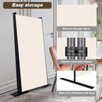 CHOSENM Room Divider, 4 Panel Folding Privacy Screens with Wider Support Feet, 6 Ft Portable Room Partition for Room Separator, 136" W X 71" H, Beige