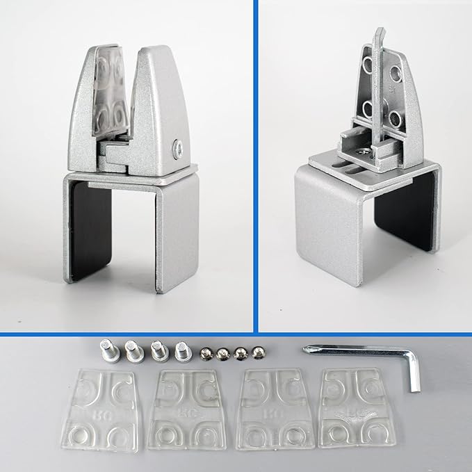 Aluminum Vertical Clamp Partition Board Acrylic Desk Divider Support Clamp for Clear Shield for Desktop Countertop Reception