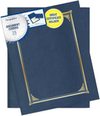 Geographics Classic Linen Document Covers, 12.5” x 9.75”, Navy Blue (25 Pack)