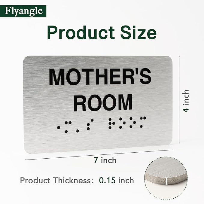Meeting Room Signs for Business and Office Sign, ADA Signs with Raised Text & Grade 2 Braille, Easy Installation with Adhesive Pad – Brushed Aluminum/Silver