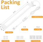 maylit Under Cabinet Lighting Plug in, 14 Inch Linkable Ultra Bright LED Light Bar, Renter Friendly Lamp, Wired 110V 120V Indoor Lights for Kitchen Cabinet, Counter, Workbench, Desk, Shelf, Warm White