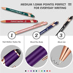 CRME Personalized Pens with Stylus Custom Pens in Bulk Customized Engraved with Name Business Logo Ideal for Birthday Wedding Party Metal Material Work Office Supplies for Women and Men Red Pen