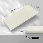 23.62" X 11.81" X 2" Fiberglass Wall Panel, 4 Pack Acoustic Panels, Acoustic Panels Sound Absorbing for Office, Studio, Home Theatre - Beige