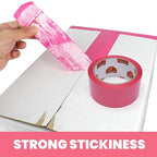 TAPEBEAR Pink Packing Tape with Dispenser, 1.88 Inch x 60 Yards Packaging Tape, 4 Refills Rolls Cute Decorative Moving Tape for Boxes, Shipping and Sealing
