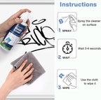 Dansib 12 Pack Whiteboard Cleaner Spray 8.5oz Dry Erase Board Cleaner with 6 Cloths Non Toxic Dry Erase Cleaner Removes Stubborn Marks from Whiteboards