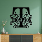 Custom Metal Signs | Personalized Monogram Name Sign | Outdoor Wall Art for Family Name | Custom Name Metal Sign, Last Name, Anniversary, Wedding Gifts for Women, Wife, Parents, couple (6'') (Design 8)