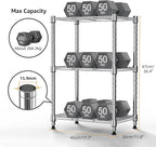 M MZG 450 lbs Wire Storage Shelving 3-Tier Utility Shelving Unit Steel Organizer Wire Rack for Home,Kitchen,Office,Chrome(11.8" D x 17.7" W x 26.4" H)