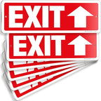 iSYFIX Exit Signs 6 Pack 12x4 Inch with Directional Up Arrows - Rust Free Aluminum, Laminated for UV, Weather, Scratch Resistance - Ideal for Offices, Schools, Theaters, Restaurants