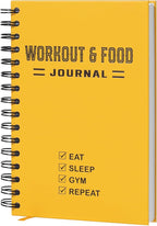 Nextnoid Hardcover Fitness & Food Journal - Nutrition & Workout Planner for Men & Women - A5 Sturdy Workout Log Book to Track Diet, Gym & Home Workouts - Yellow
