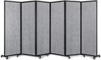 Strongbird Room Partition,Office Divider,Portable Commercial Screen Dividers,Privacy Partition Separator,Classroom School Dividers,12'7"L* 6'7"H,6 Panel,Light Grey
