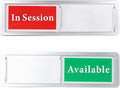 In Session or Available Door Sign, Sliding Privacy Indicator for Home Office Studio Restroom Conference Hotel Hospital, 7 x 2 Inch Room Status Display