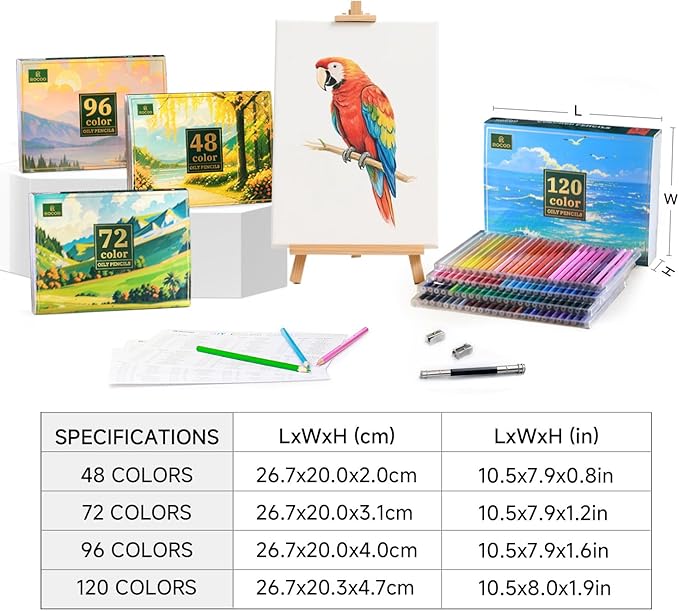 72 Colored Pencils Professional Coloring Pencil Sketch Colored Drawing Pencils Artist Color Pencil for Kids and Adults Coloring Art Color Pencils Set
