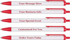 RevMark Personalized Ballpoint Pen, Custom Printed Name, Business or Event Information, Timeless Advertising, USA Made Pens, Promotional Marketing, Smooth Black Ink, Bulk Pack (Red,250 Ct.)