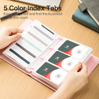 deli Business Card Book Holder, Business Card Organizer, Name Card Book Holder, Portable Office Business Card Holder, Hold 180 Cards, Pink