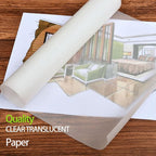 SEMLEART Tracing Paper Roll,24-inch x 25yard，White Translucent Vellum,Pattern Paper for Sewing, Drawing, Sketching, Gift Wrapping