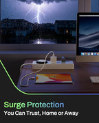 BN-LINK 8 Outlet Surge Protector with Mechanical Timer (4 Outlets Timed, 4 Outlets Always On) - White
