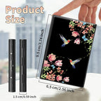 BWEGRHE Slim Credit Card Holder, Hummingbird Floral Sakura RFID Blocking Metal Wallet for Men & Women, Aluminum Minimalist Hard Case Pocket-Sized Business Cards Organizer (Fits Up to 10 Cards)