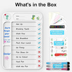 Magnetic Chore Chart for Kids, ADHD Task Tracker Easy-Check Routine Dry Erase Board, to-Do List Planning Tool with Stand for Fridge/Desk/Home/School, 6 Reusable Sheets, 3 Markers