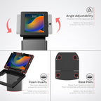 Kiosk Floor Stand with Led Lights - CTA Locking Kiosk Stand W/Led Lights Add On - for iPad 11 (A16) - Pro 11-inch M4 - Air 11-inch M3- iPad 10th Gen - Galaxy Tab & More Tablet - Black (PAD-LEDPARAF)