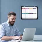 ARCOBIS Small Weekly Dry Erase Board for Wall, 12" x 16" Magnetic Calendar Whiteboard, Hanging Double-Sided White Board for Planning, Memo, to Do List, School, Home, Office, Black Frame