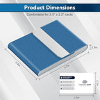 Business Card Holder with Ultra Slim Design, Business Card Case with Premium PU Leather, Suit Pocket Metal Card Holder for Women/Men, Magnetic Closure Quick Access Cards