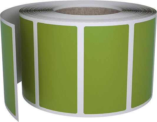 Royal Green Rectangular Color Coding Sticker Roll - Write On Labels for Folders & Organizing, 1.57" x 0.75" Stickers to Write On Name Tags for Office Supplies & Organization, 500-Pack (Olive Green).