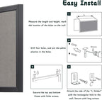 Bulletin Board 46x30 Inch, Large Cork Board with Grey Fabric and Pine Wood Frame, Cork Boards for Walls, Wall Mounted Fabric Notice Board for Home Office School, Vision Board and Message Organizer