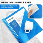 Teling 48 Pcs Clear Front Report Covers with 3 Prongs, Plastic Blue Presentation Folders Bulk with 3 Pockets for A4 and Letter Size Paper, 90 Sheet Capacity, Document Covers for School Business