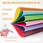 Livholic 100 Pack Heavy Duty Paper Colored Cardstock Front Back Different Color Codes 250 GSM for Cricut, Scrapbook, Paper Crafting, Office Supplies (100)