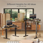 Claiks Electric Standing Desk with 2 Drawers, Adjustable Standing Desks with Storage, Height Adjustable Stand up Desk for Home Office with 2 Hooks,48 Inch Ruist Brown