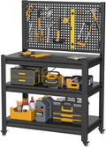5 Sets Storage Shelves with Pegboard,Heavy Duty Garage Shelving Units and Storage,Metal Shelving Adjustable Shelves,Garage Storage Rack,Industrial Utility Shelf For Kitchen,Pantry 47.2"H*33.46"W*18"D