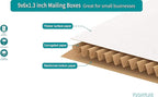 YUSHYIJIE 50 Pack 9x6x1.3 inch Small Shipping Boxes, Multi-Depth Flat Cardboard Boxes with Fragile Stickers for DVD Shipping, Packing, Moving, Storage, White
