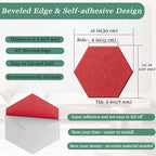 Hexagonal Acoustic Panels-12 Pack High-Density Sound Absorbing Panels 12"X10"X0.4" for Enhanced Noise Reduction, DIY Design, Idea for Studios, Offices, and Home Theaters(Cherry Red)