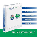 Samsill 1 Inch 3 Ring Binders, Made in USA, Economy Round Ring, Clear View Cover, 200 Sheet Capacity - for School, Home, Office - White, 12 Pack