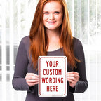 Custom Sign, Personalized Metal Signs for Office, Business, Workplace, office, Home, Airbnb, Delivery With Red Border Signs, 10x7 Inches, Rust Free .040 Aluminum, Made in USA