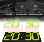 LED Large Digital Wall Clock, Oversize Digital Clock with 6” Numbers, Remote Control Count up/Countdown Timer Clock, Auto Dimmer, Big Calendar and Thermometer（Yellow