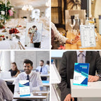 12 Pack Slanted Back Acrylic Sign Holders 4x6 for Business & Store, Tabletop Vertical Sign Holder with Anti-Slip Pads Clear Display Stand, for Menus Flyer Documents Office Restaurants Party Decoration