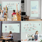 TSJ OFFICE Glass Dry-Erase Board - 8 x 4 Ft Wall Mounted Glass Magnetic Whiteboard, 96" x 48" Extra Large Frameless White Board for Office, Home & School