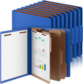 Skyygemm 24 Pcs Classification Folders Letter Size, 3 Divider Pressboard File Folder with Fasteners, Expanding File Organizer Bulk for School Teachers, Office Employee, Coworker, Staff (Dark Blue)