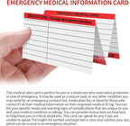 24 Pack Red Emergency Medical ID Wallet - Pocket Size, Medication List, Caretaker Cards